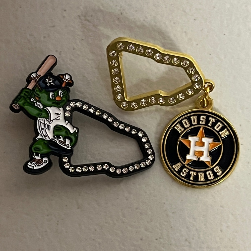 2 New Era Houston Astros Hat Pin Frame Chain Bundle Hat Pins Hats Gold Hatpin